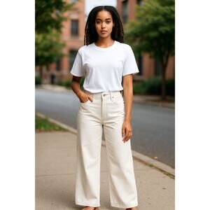 NEW Ronny Kobo Womens Wide Leg 70’s Flare Jeans Size 26 Stone Wash High Waist